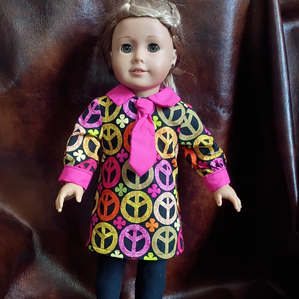 70's style dress for AG , Journey, My Life and other 18" dolls